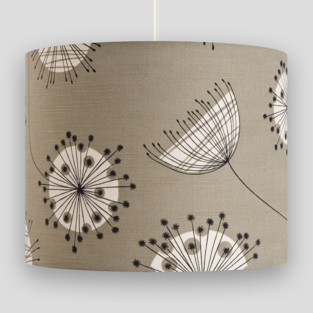 Dandelion Mobile French Grey with White Lampshade