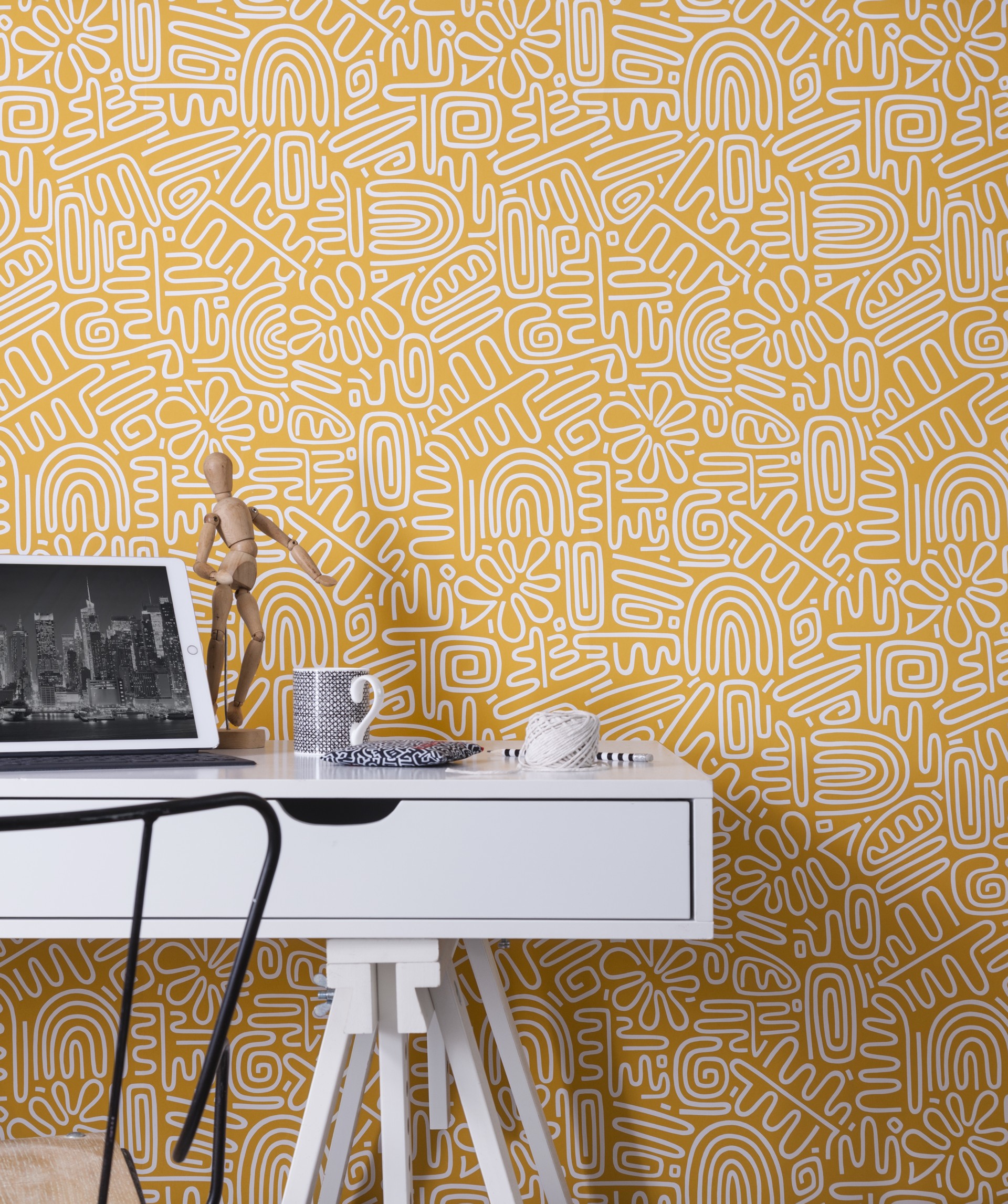 Patterned Yellow Wallpaper