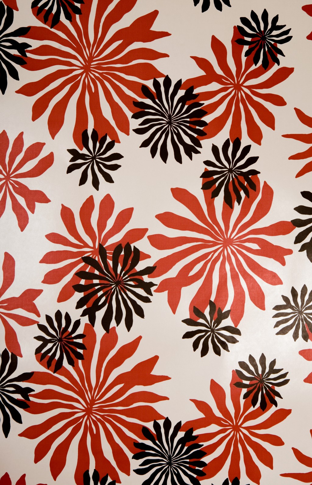 Fleur Soft White With Red Wallpaper