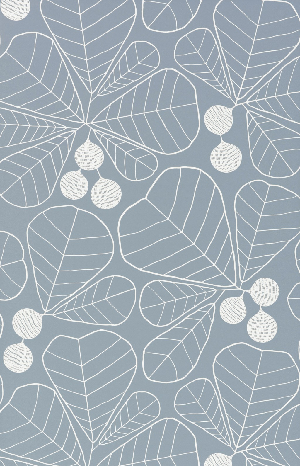 Great Leaf Prussian Wallpaper