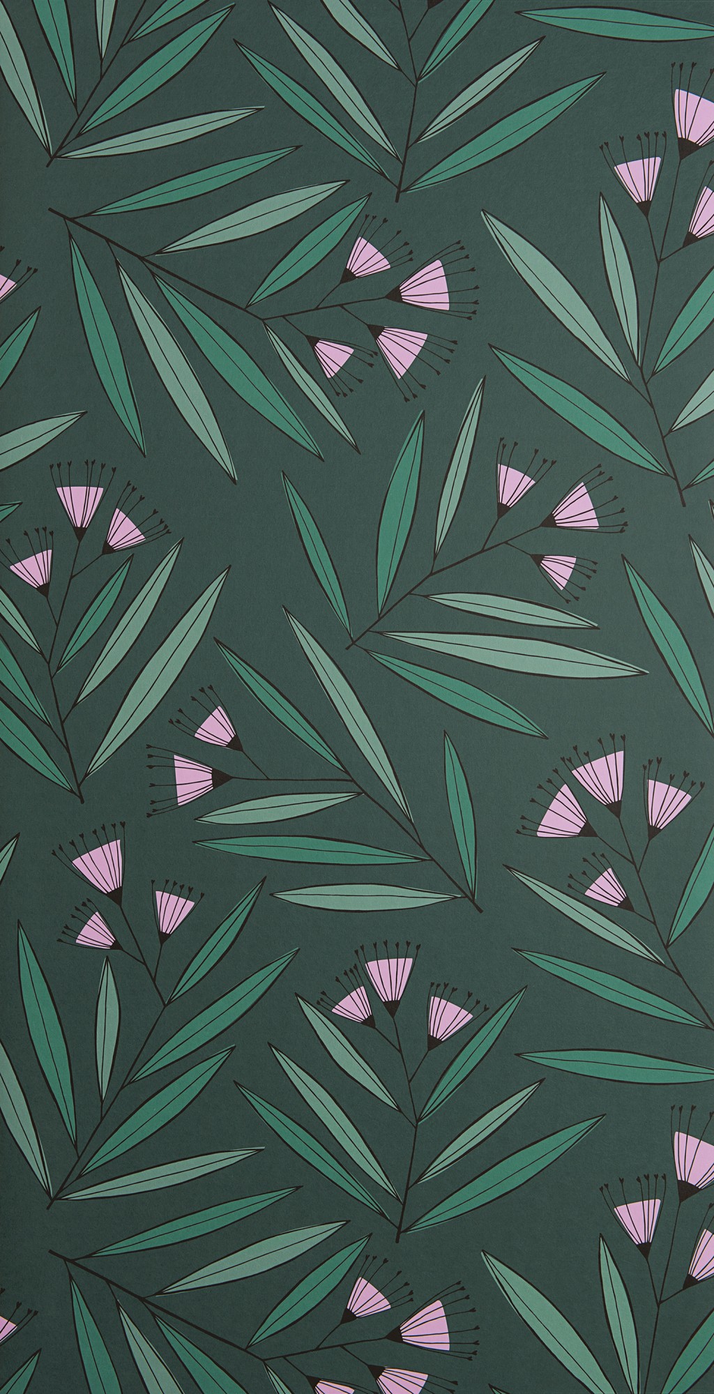 Sample Wallpaper Grand Sprigs: Green & Lilac