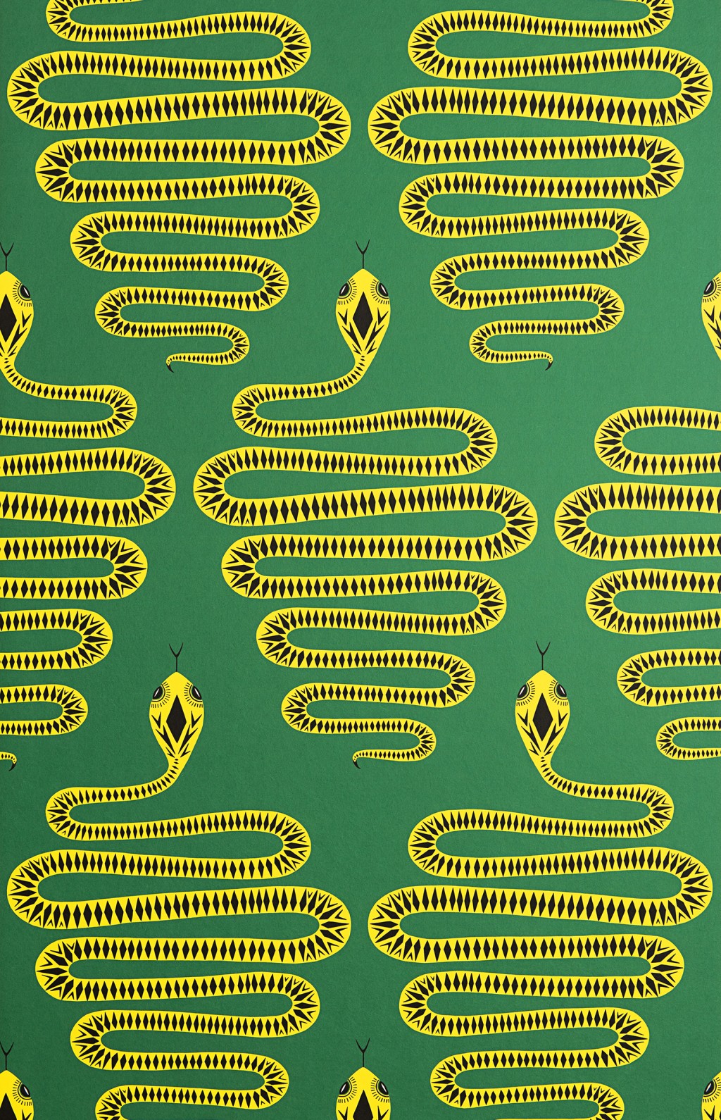 Snakes: Green & Yellow Wallpaper
