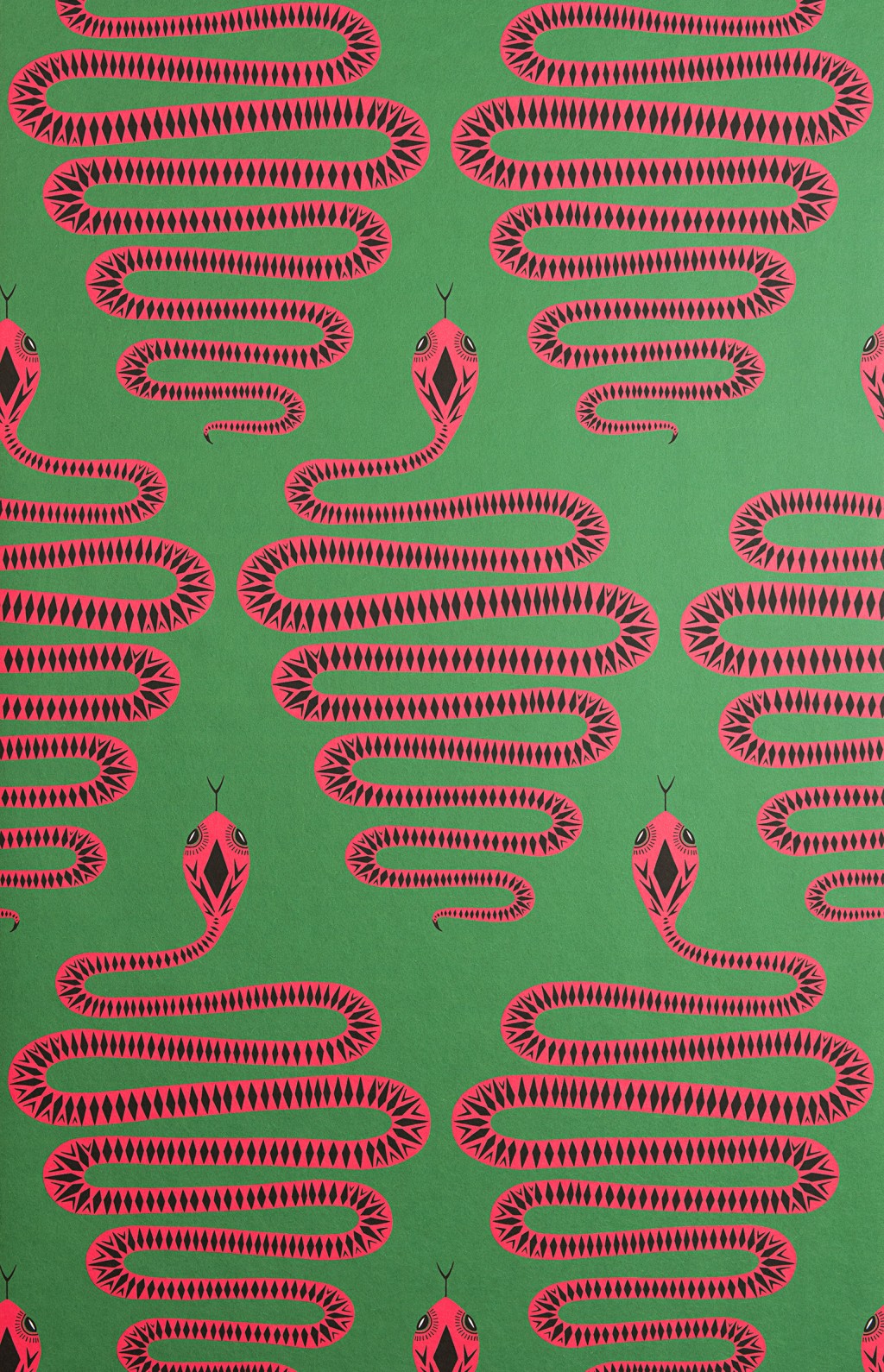Snakes: Green & Pink Wallpaper