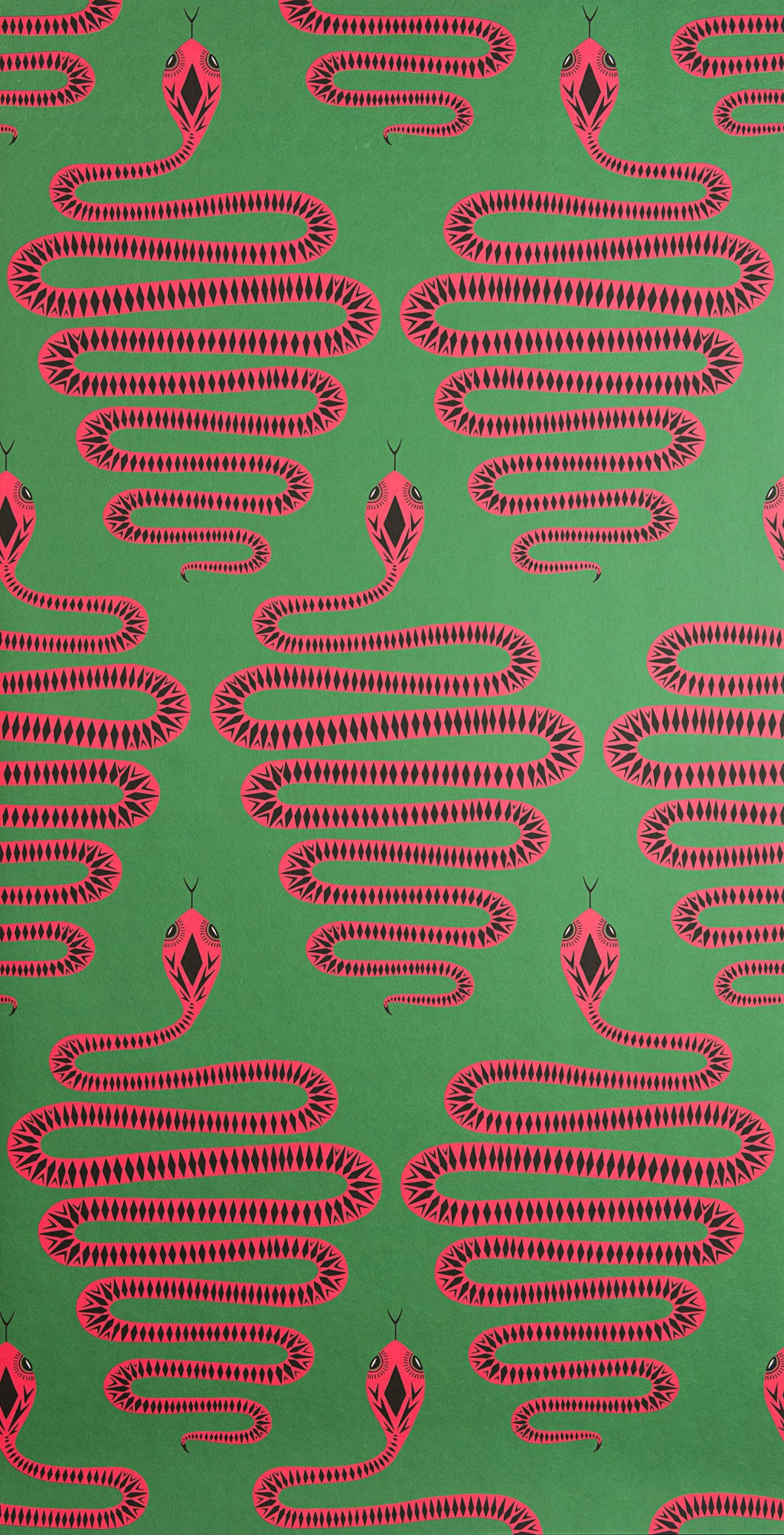 Snakes: Green & Pink Wallpaper