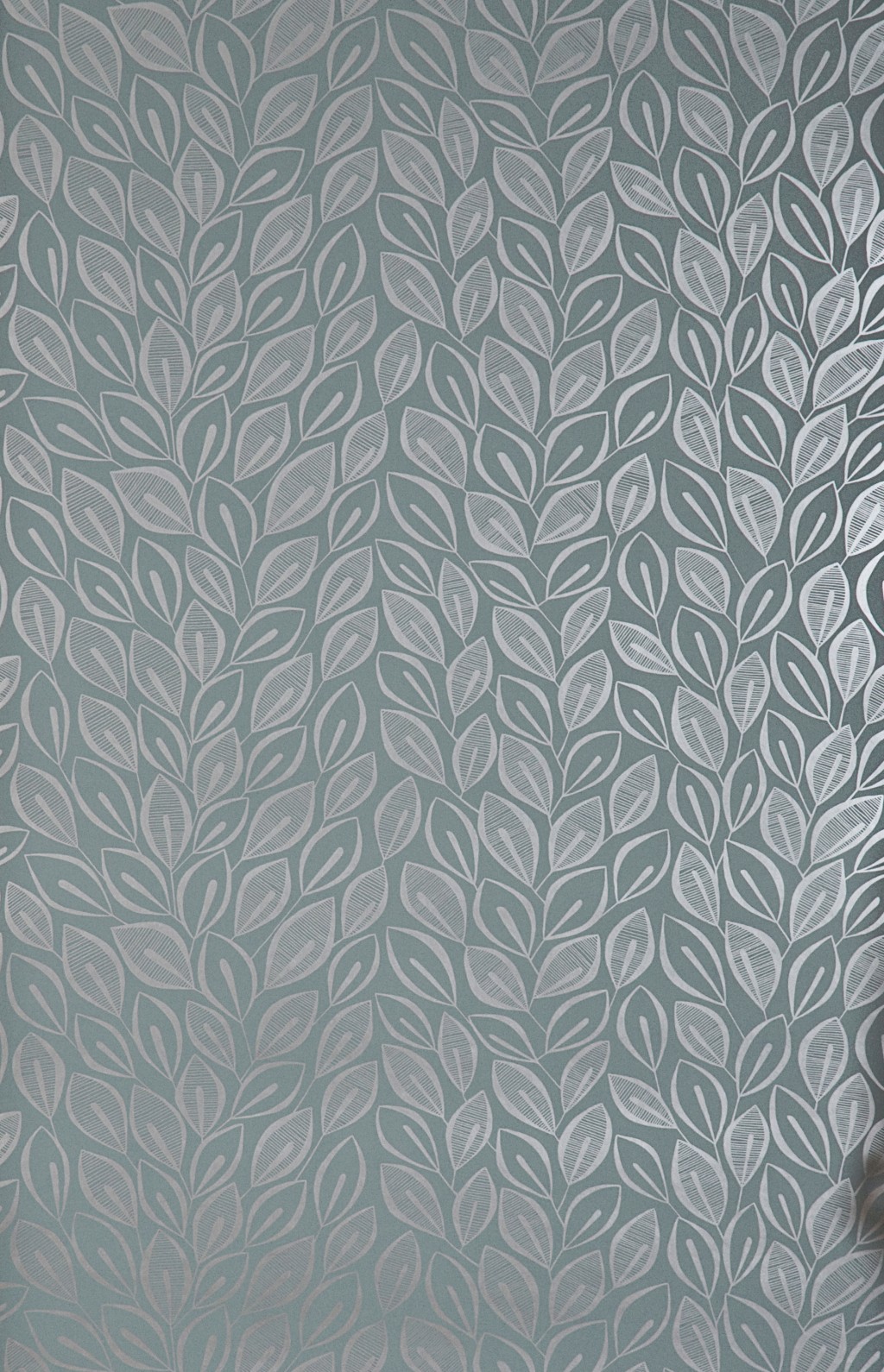 Leaves Graphite With Silver Wallpaper