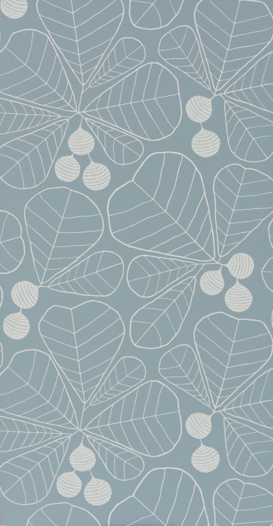 Great Leaf Prussian Wallpaper