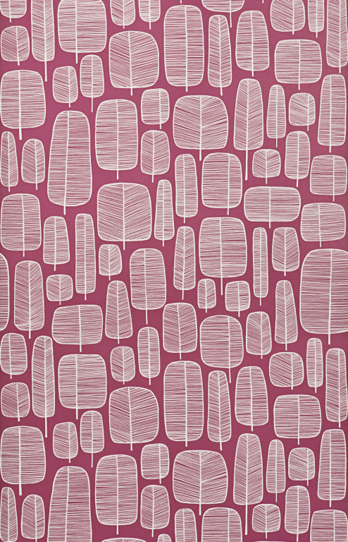 Little Trees Fuchsia Wallpaper