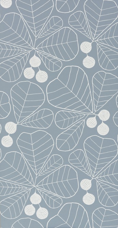 Great Leaf Prussian Wallpaper