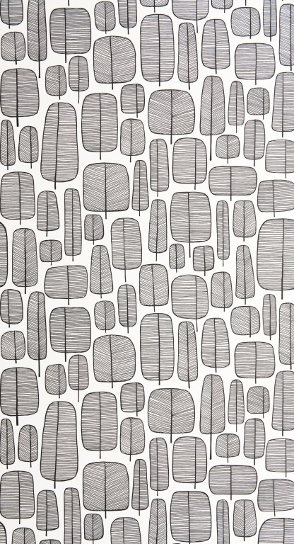 Little Trees Monochrome Wallpaper