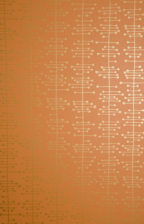 Muscat Small Orange With Gold Wallpaper