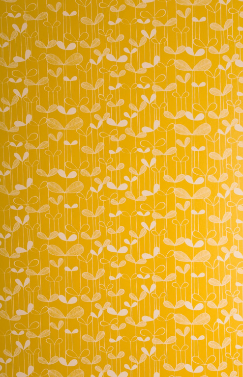 Saplings Sunflower Yellow With White Wallpaper