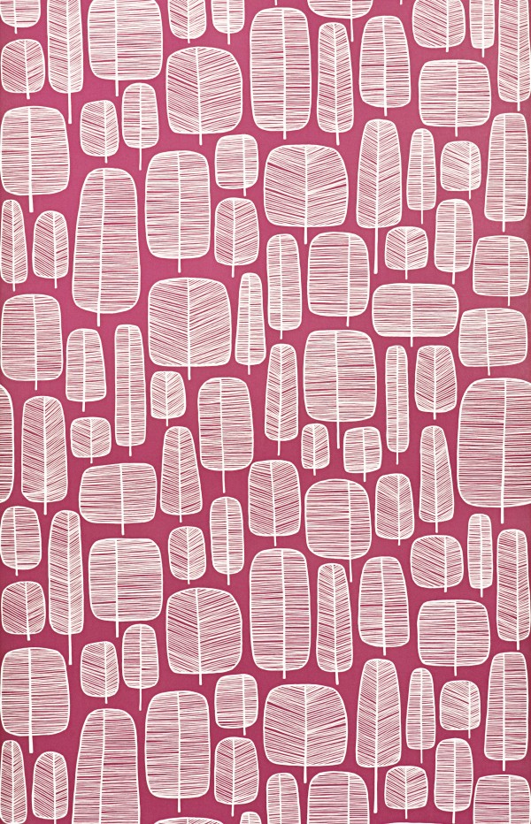 Little Trees Wallpaper Fuchsia