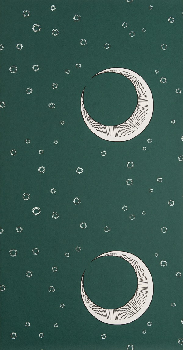 To The Moon: Teal Wallpaper