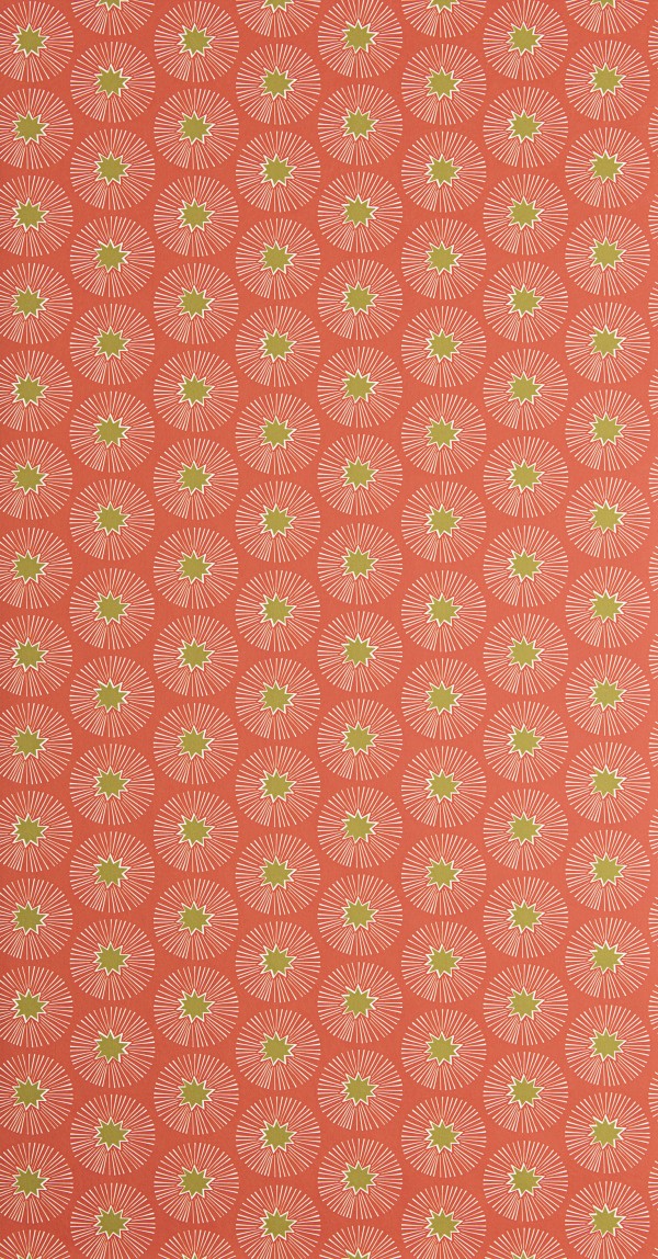 Star: Orange/Red & Olive Wallpaper
