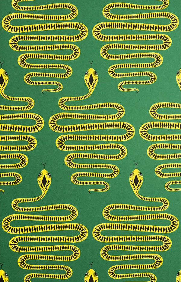 Snakes: Green & Yellow Wallpaper