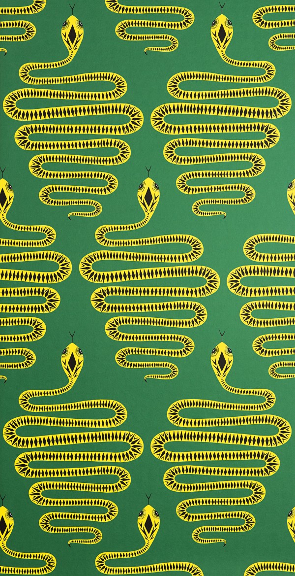 Snakes: Green & Yellow Wallpaper