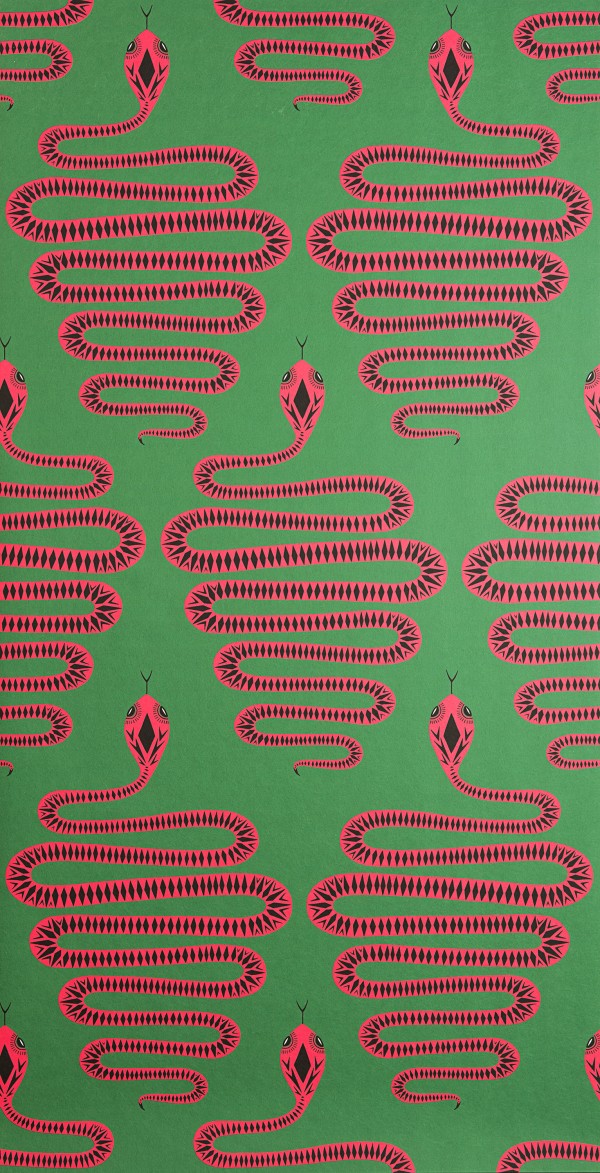 Sample Wallpaper Snakes: Green & Pink