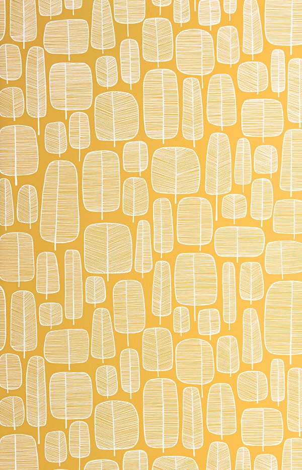Little Trees Yellow Wallpaper