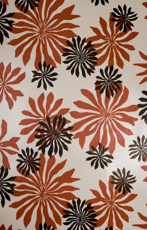 Sample Wallpaper Fleur:Soft-White with Red