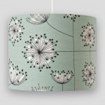 Dandelion Mobile Mist Green with White Lampshade