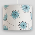 Dandelion Mobile Porcelain with Powder Blue Lampshade