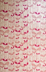 Saplings Cream With Pink Wallpaper