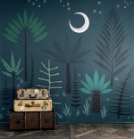 Forest Mural Midnight wallpaper