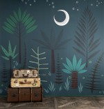 Forest Mural Midnight wallpaper 