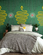 SNAKE MURAL: Green & Yellow