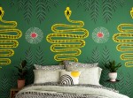 SNAKE MURAL: Green & Yellow