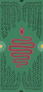 SNAKE MURAL: Green & Pink