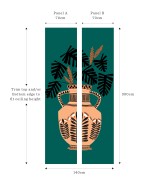 Vase 1 Mural: Forest Green