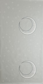To The Moon wallpaper mica finish - flat pattern repeat, crescent moon and stars design