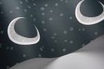 To The Moon dark blue wallpaper close-up showing matt finish texture