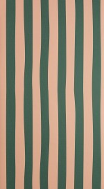 Stripe: Stone & Forest Green Wallpaper