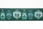 Vase Collection Border: Blue & Forest Green