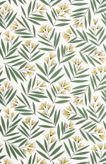 Sprigs: Green & Yellow Wallpaper