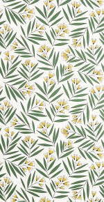 Sprigs: Green & Yellow Wallpaper