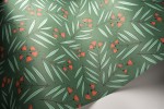 Sprigs: Sage Green & Orange Wallpaper