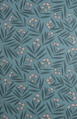Sprigs: Soft Blue & Pink Wallpaper