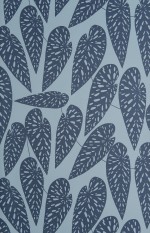 Tropics Blue Leaf Wallpaper