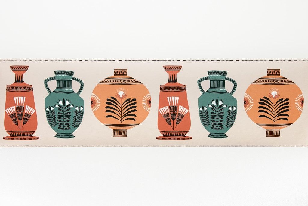 Vase Collection Border: Peach, Stone & Aqua