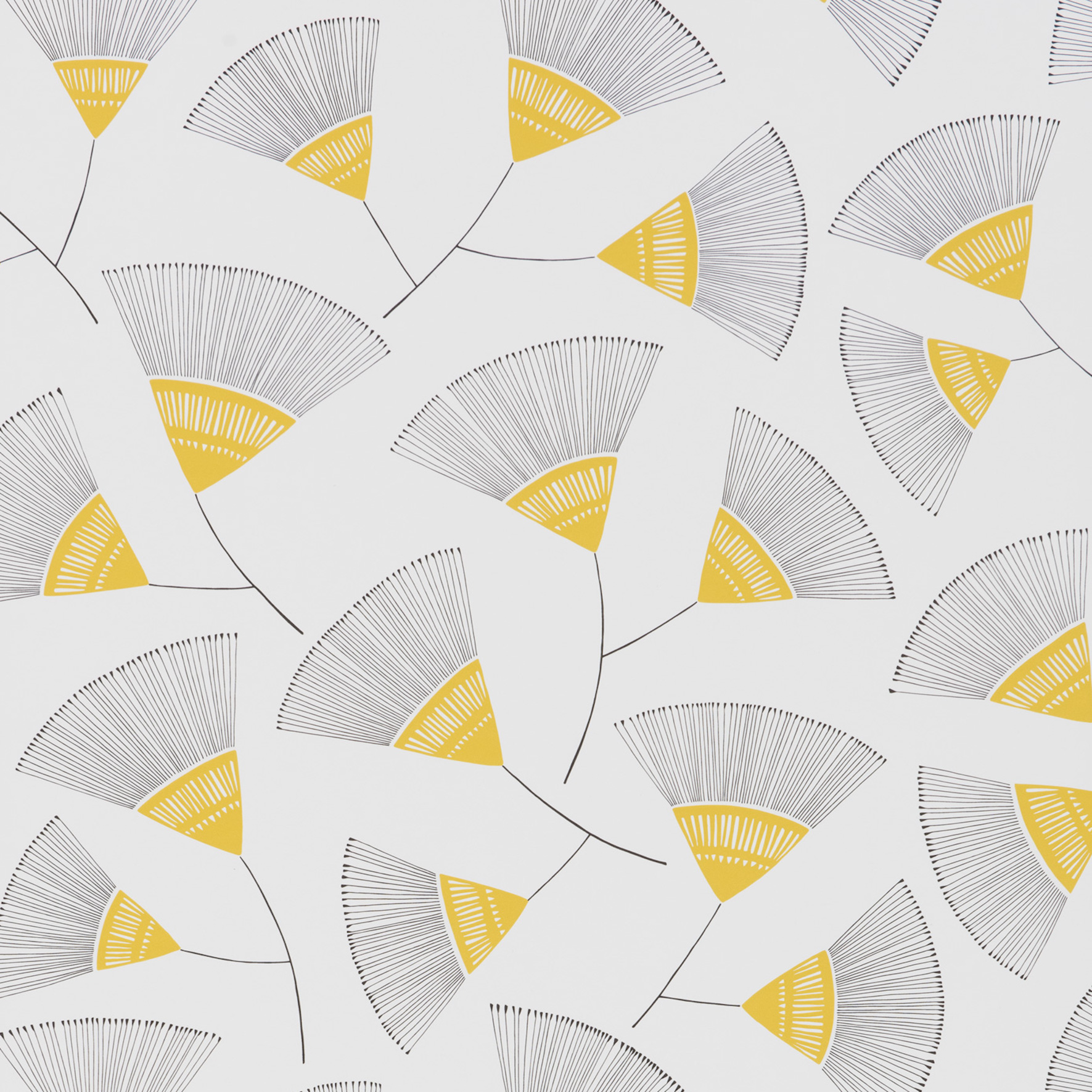 White Art Deco Wallpaper - Yellow Lines Peel and Stick - The Wallberry