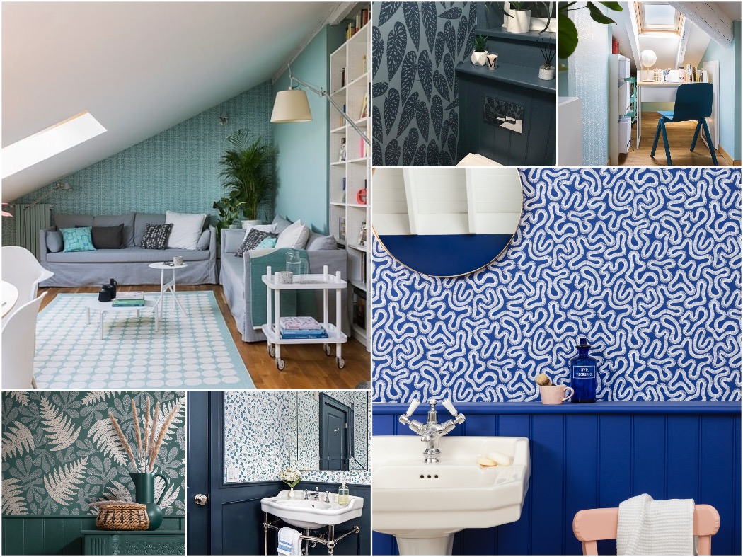 Bold accent wallpaper and paint
