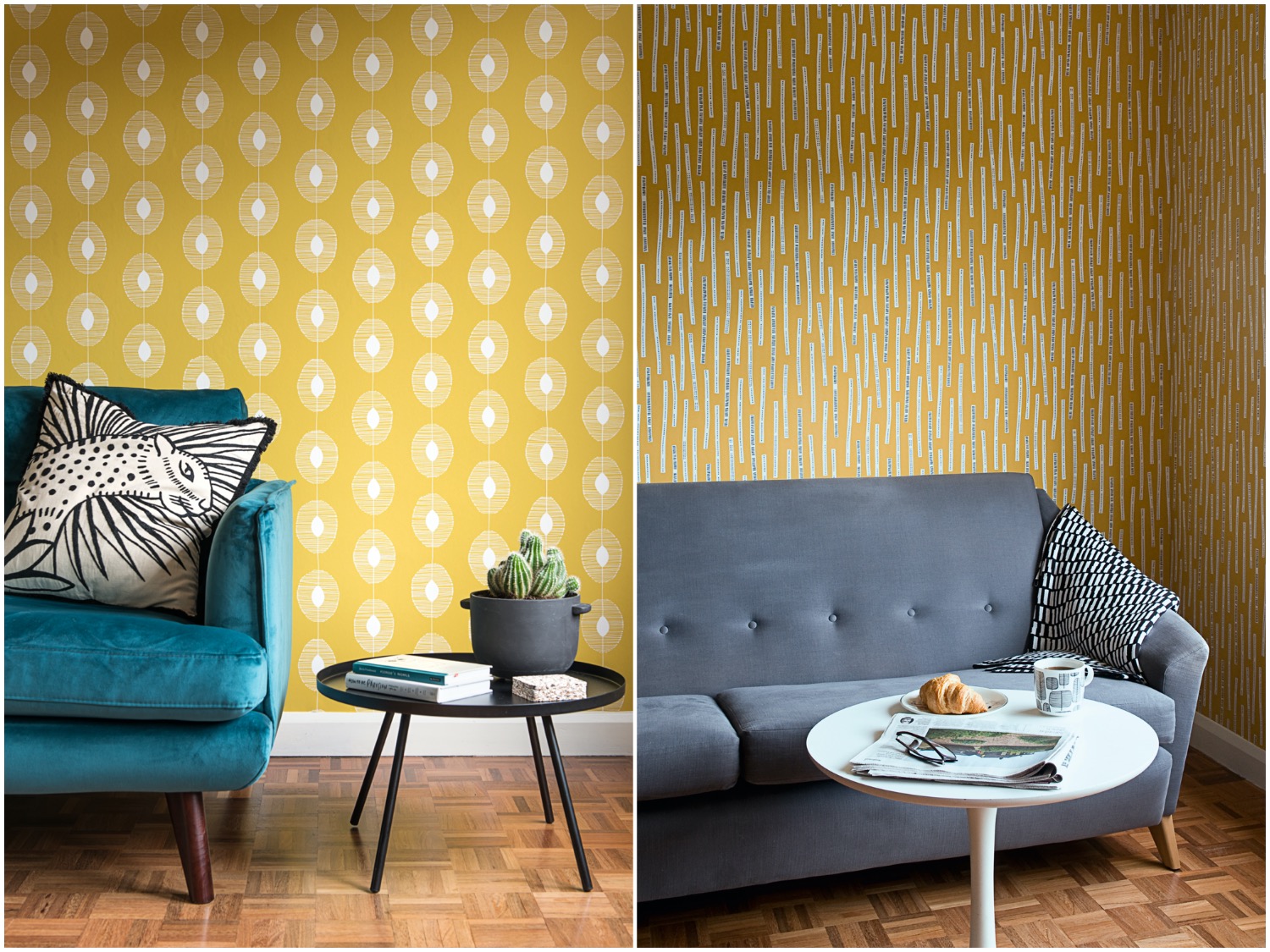 Add Some Color to Your Living Room With These 23 Wallpaper Ideas