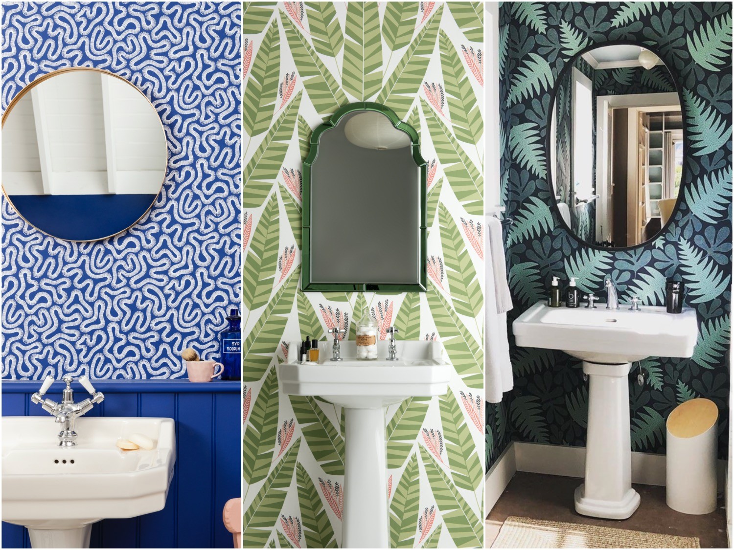 Colourful cloakroom wallpaper